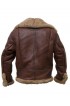 Brad Pitt Fur Brown Leather Jacket 